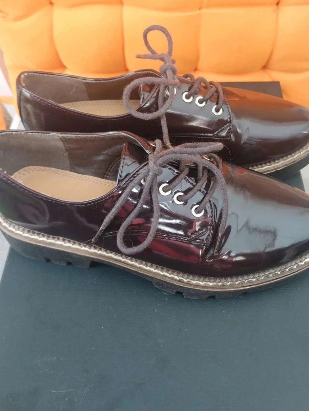 Damesschoenen met veters bruine/bordeaux reflecties, Marypaz, P37 – photo 2